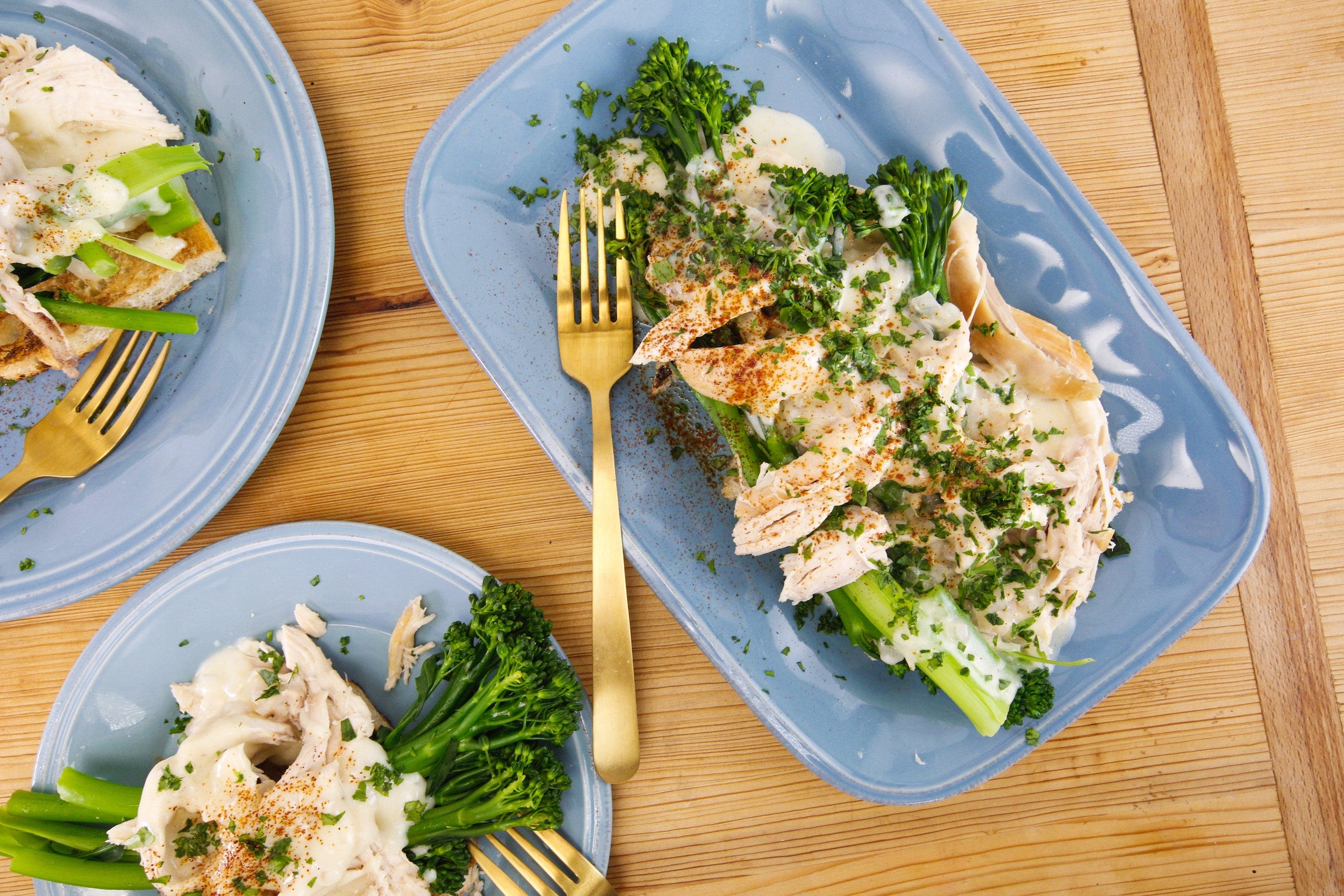 Chicken Divan Upgrade: Rachael's Chicken Mornay with Broccolini on Toast Points