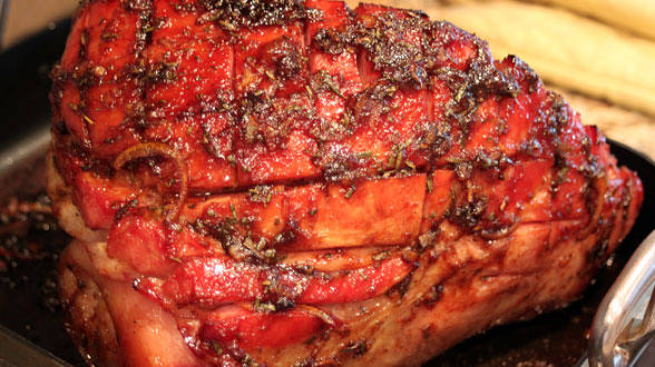 Smoked Ham with Orange-Rosemary Glaze
