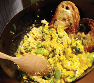 Gently Scrambled Eggs with Wild Vegetables