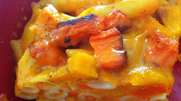 Spicy Roasted Carrot and Squash Mac 'n Cheese