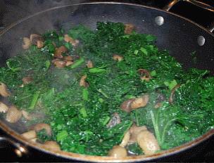 Kale and Portobello Mushrooms