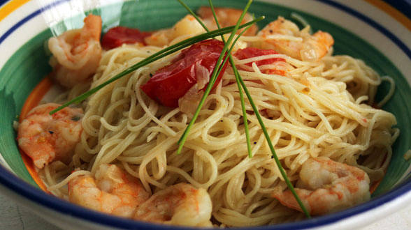 Baby Shrimp Scampi and Angel Hair Pasta