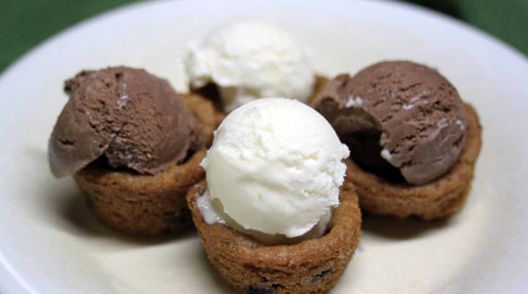 Mini Cookie Cups with Ice Cream