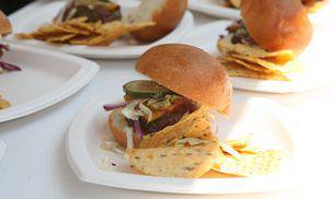 Brooklyn Barbecue Chili Burgers with Oil and Vinegar Slaw