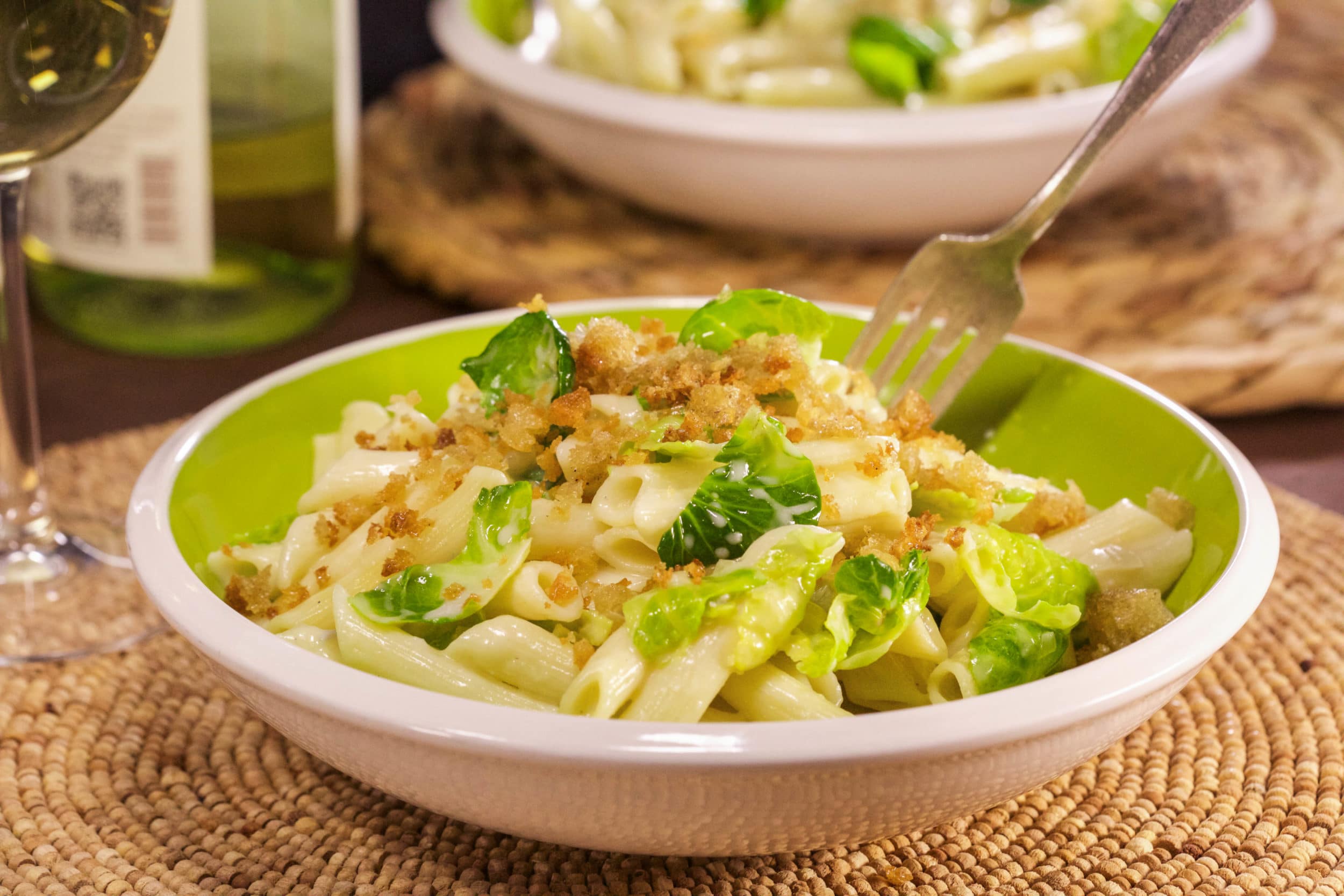 Three-Cheese Pasta with Brussels Sprouts