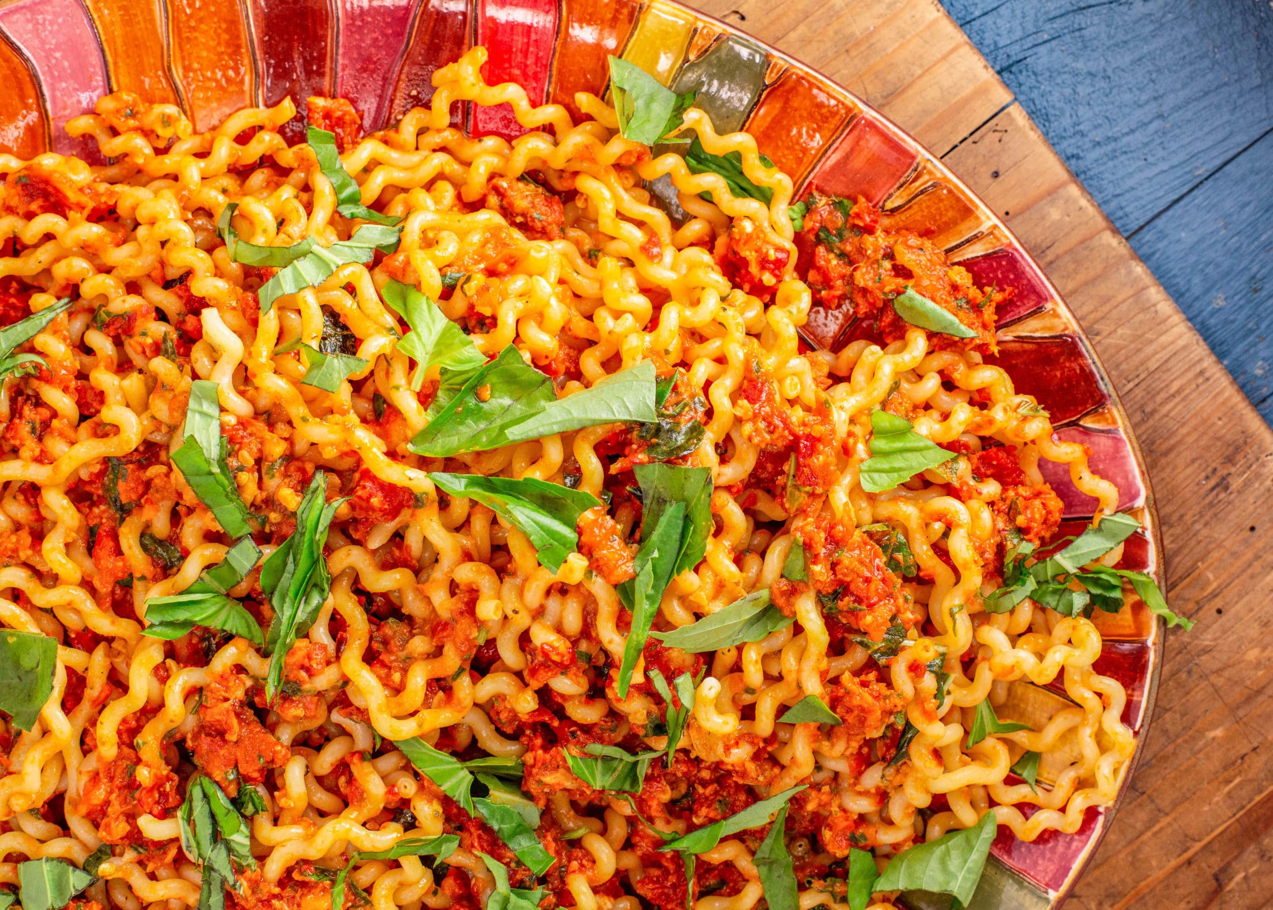 Rach's Sundried Tomato + Roasted Red Pepper Sauce with Fusilli & 4-Lettuce Salad