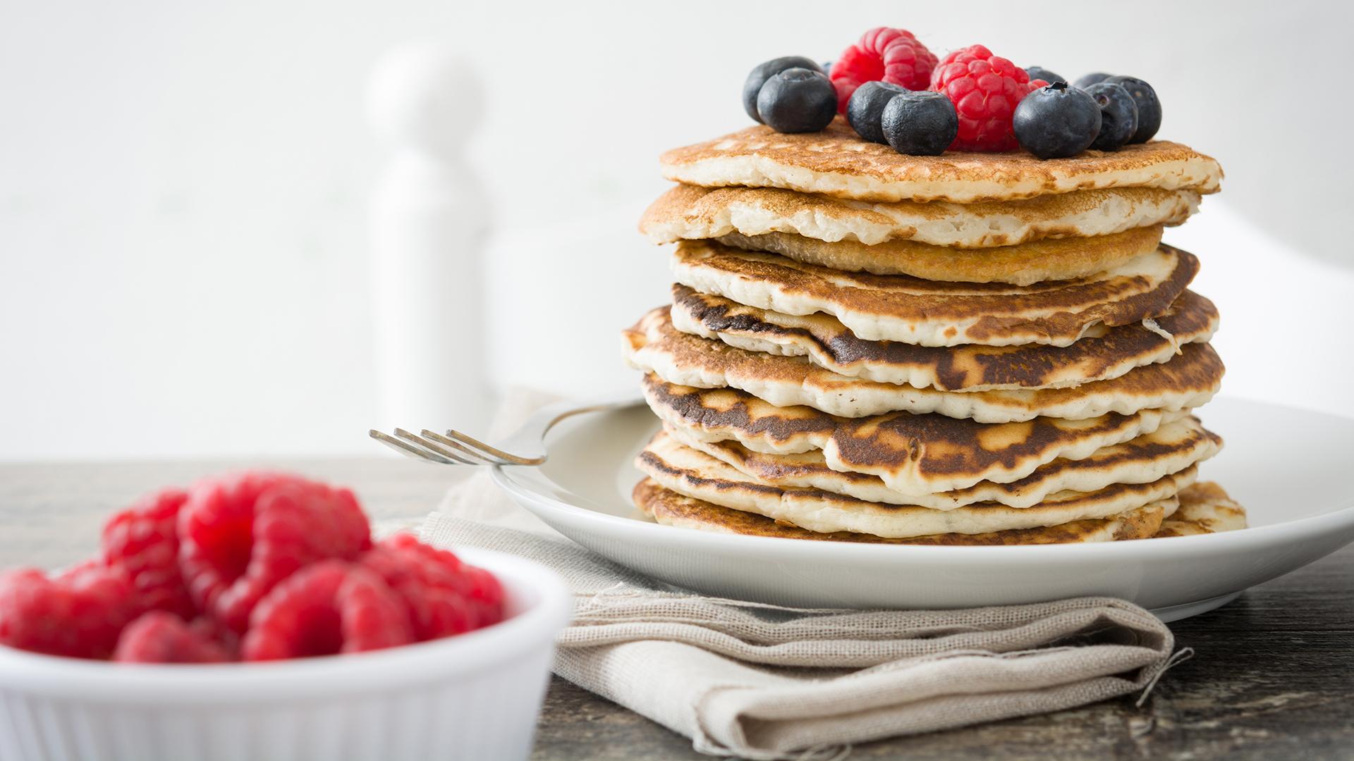 Multigrain Berry Pancakes Made With Blueberries, Blackberries & Raspberries