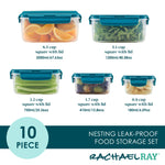 10-Piece Square Nestable Food Storage Containers HPL980HS5T - 26643783745718