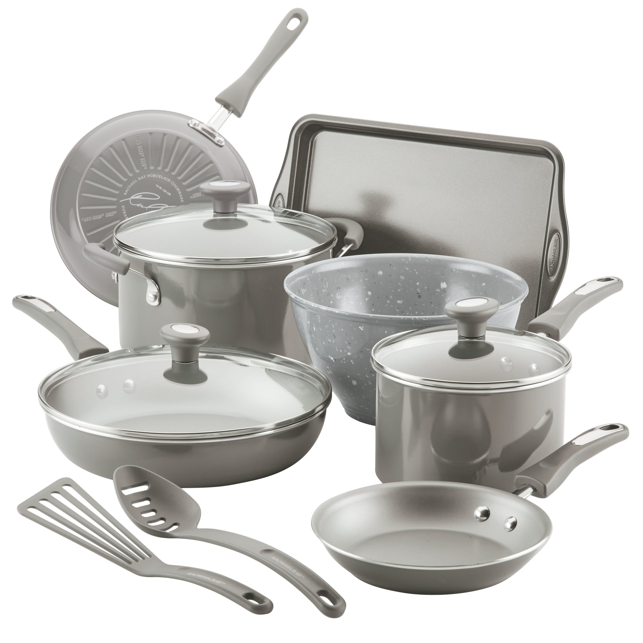 12-Piece Nonstick Cookware Set | Gray