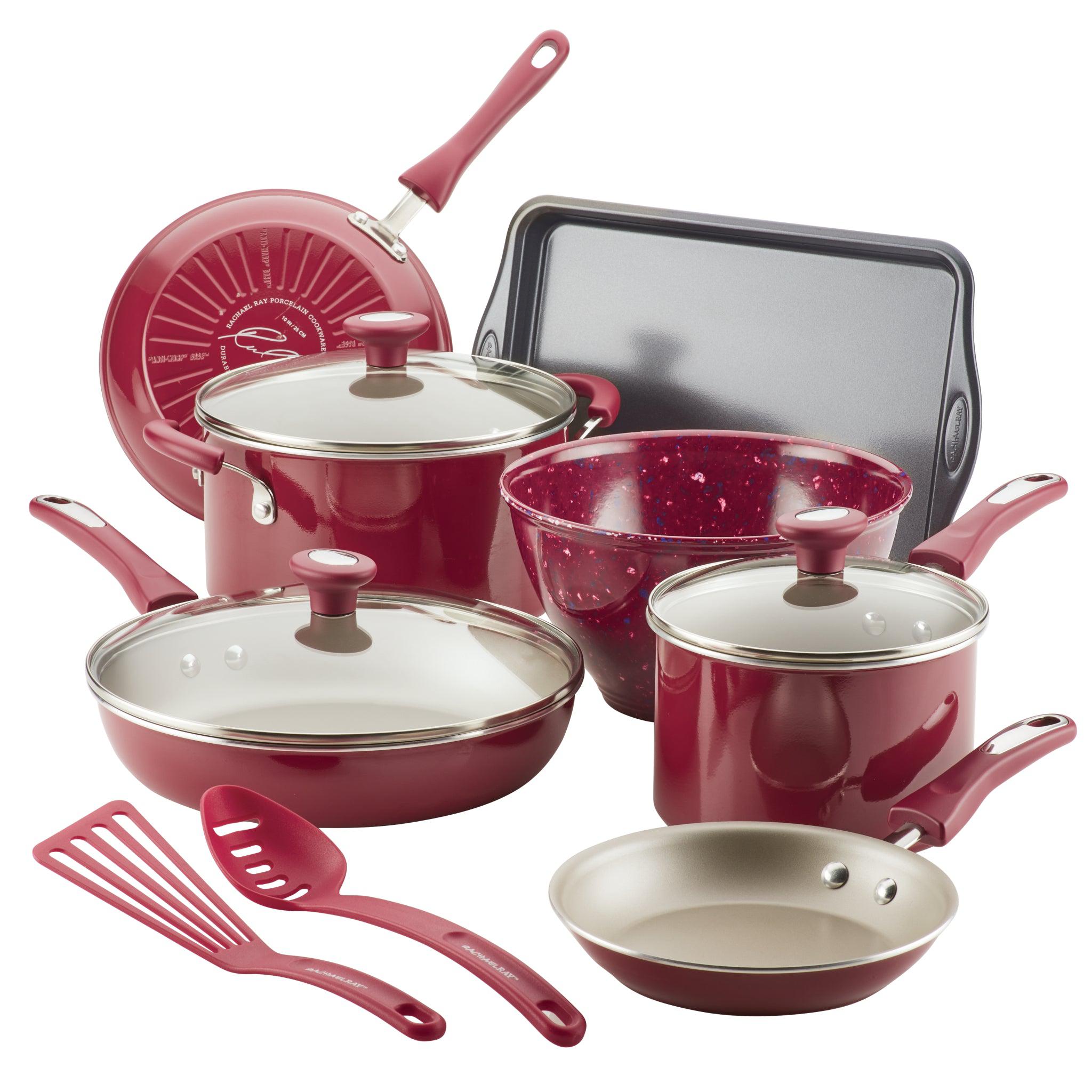 12-Piece Nonstick Cookware Set | Red