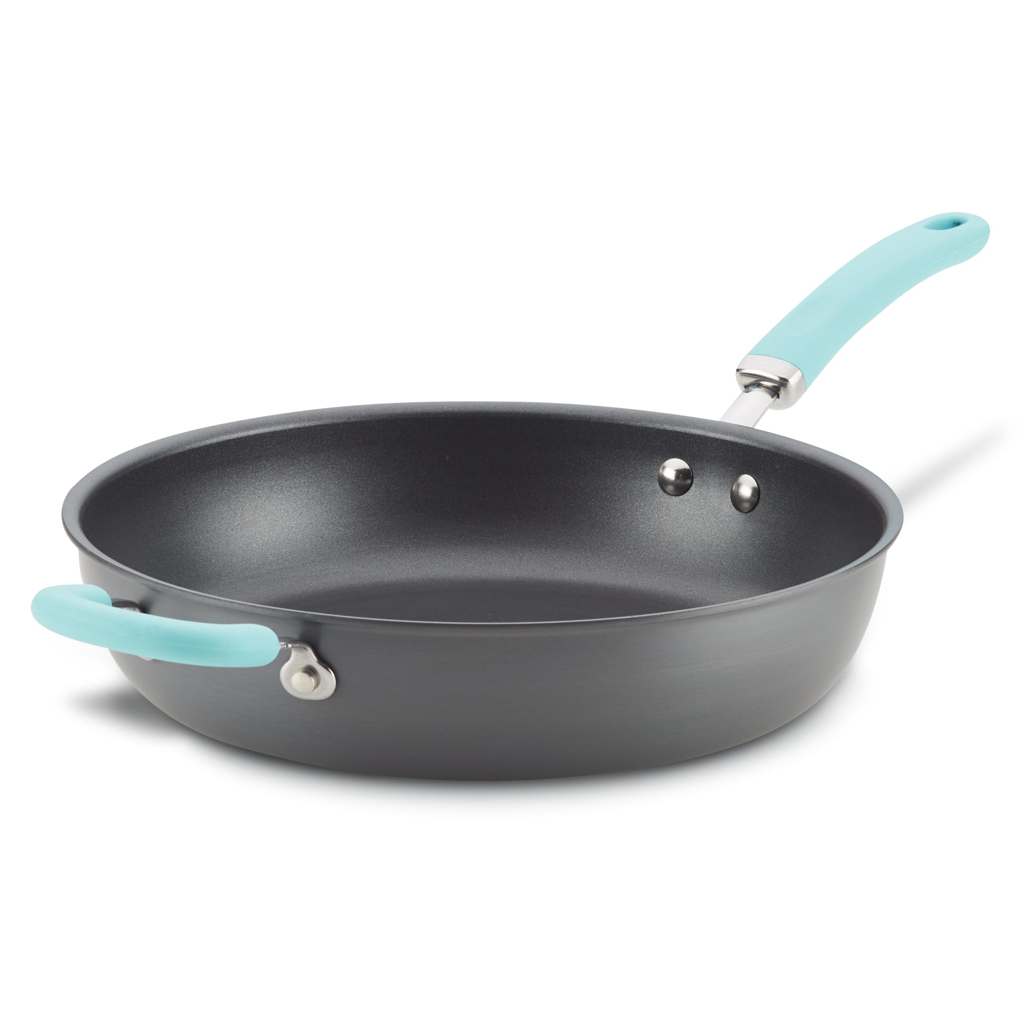 12.5-Inch Hard Anodized Nonstick Induction Deep Frying Pan with Helper Handle