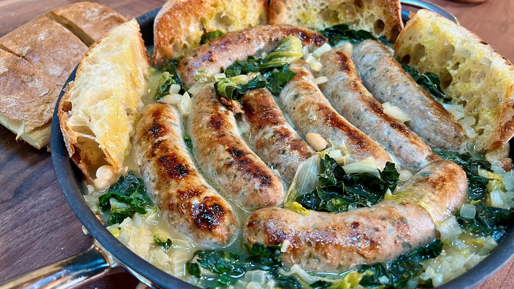 Sausage and Beans with Greens