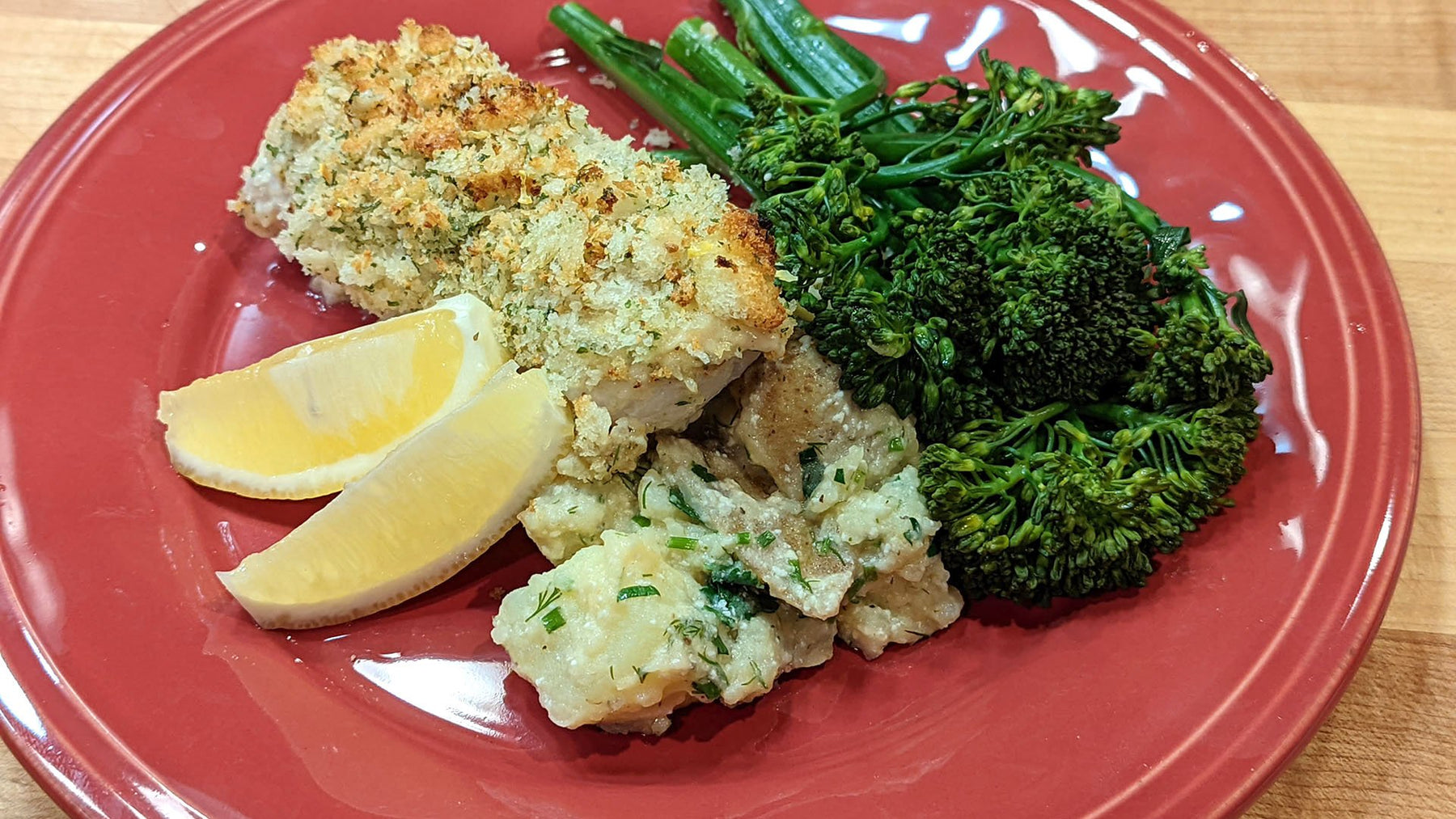 "Dijon-aise" Fish with Big Breadcrumbs and Warm Ranch Potatoes