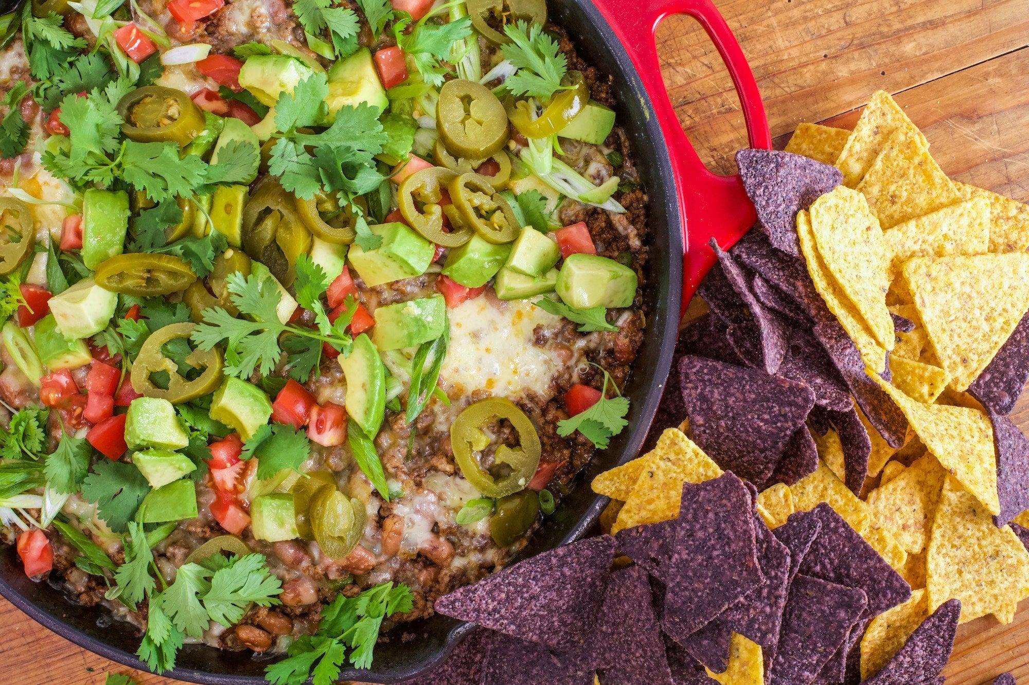 Rachael's Beef ‘n’ Bean Skillet Macho Nachos