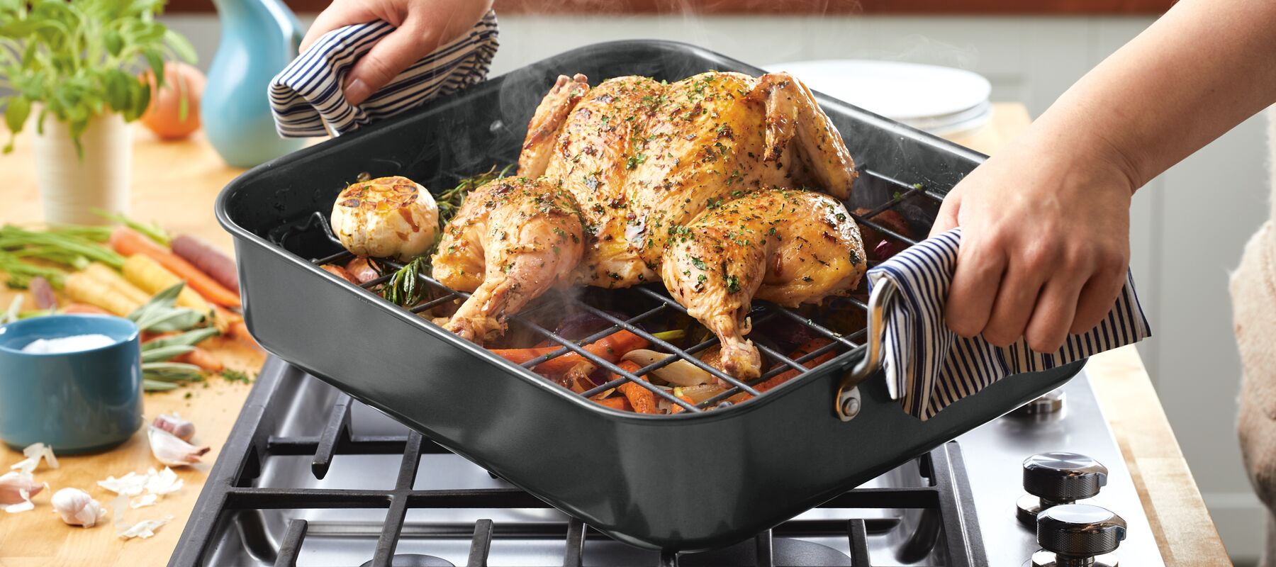 Garlic Herb Roast Chicken With Potatoes