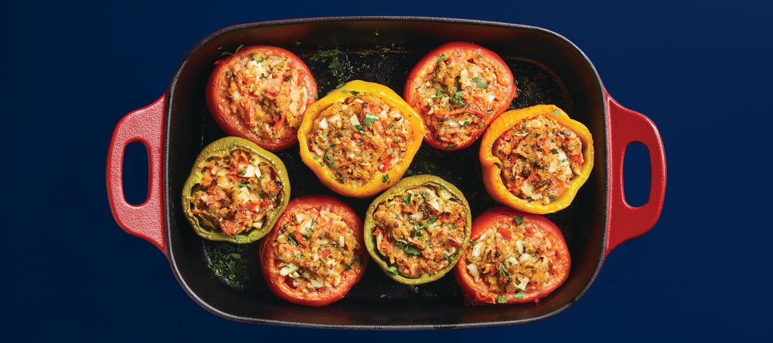 Stuffed Peppers and Tomatoes (Vegetarian)