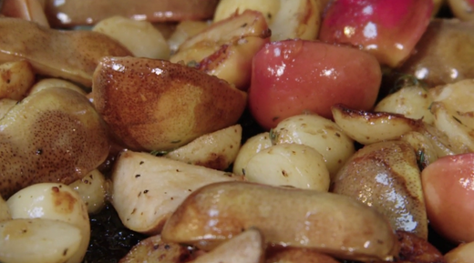 Glazed Potatoes, Apples and Pears