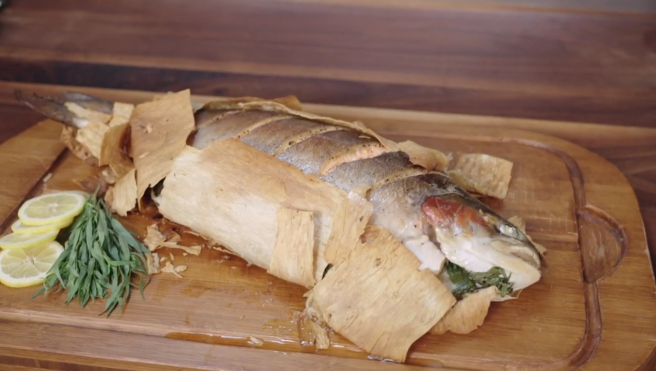 Lavash Wrapped Trout or Snapper 