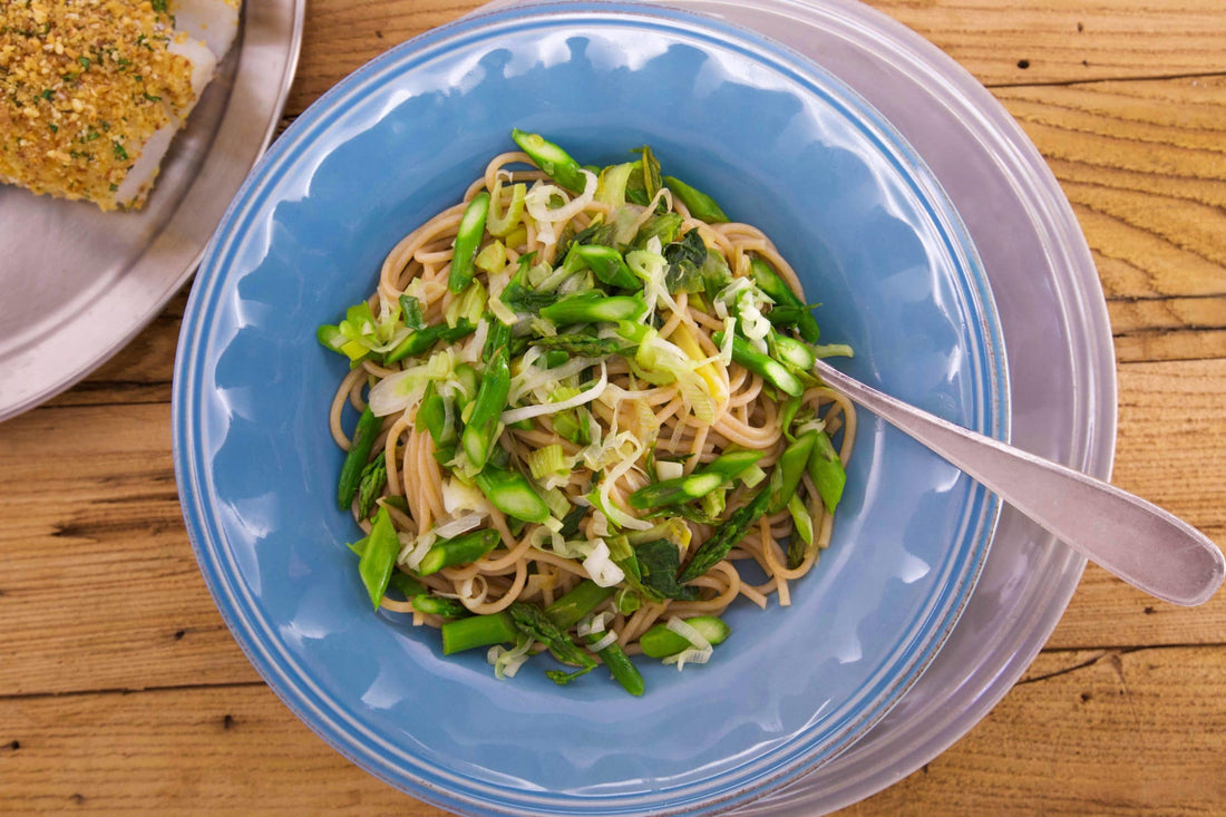Lemony Pasta with Spring Vegetables and Greens