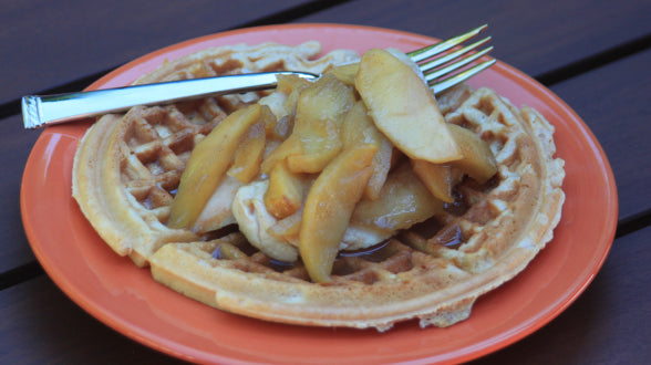 Chicken and Waffles with Maple Apples