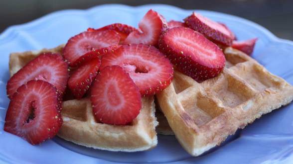 Strawberry Shortcake Waffles