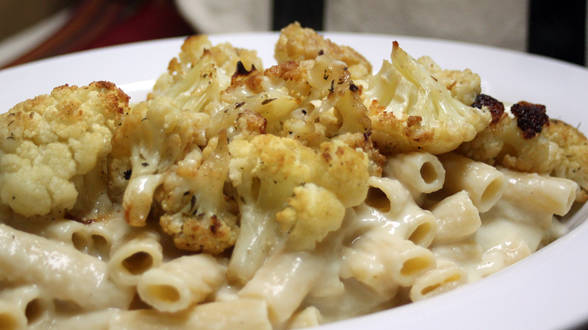 Mac 'n Cheese with Parsnips and Roasted Cauliflower