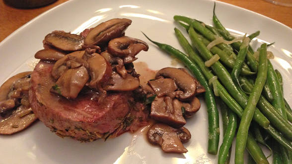Fancy Fillet Fancy Fillet of Beef with Marsala Sauce, Roasted Garlic Mashed Potatoe ...