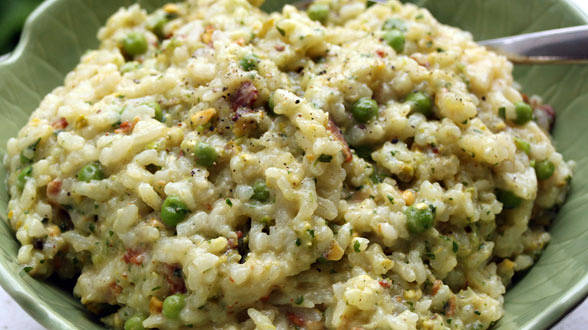 Risotto with Peas and Pistachios