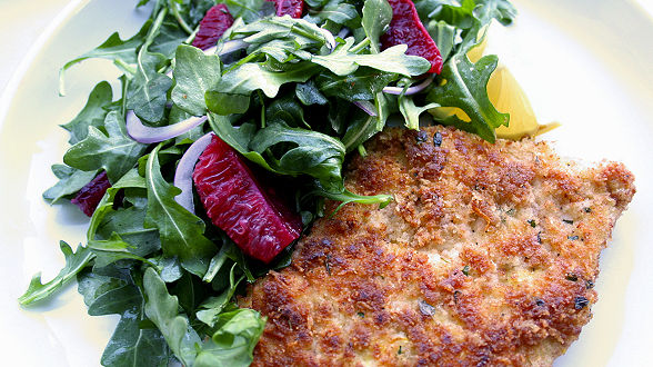 Nutty Chicken Cutlets with Citrus Salad