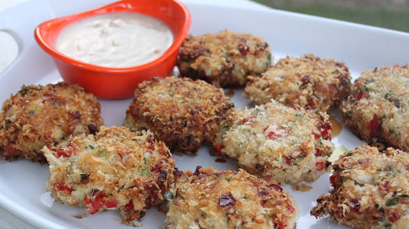 Crab Cakes with Grainy Mustard Sauce