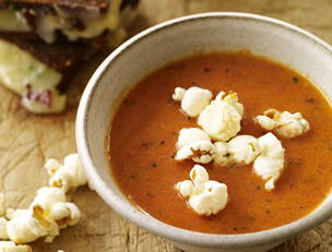 Smoky Tomato Soup with Mini Grilled Cheese Sammies