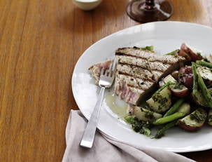 Grilled Tuna Steaks with Potato and Green Bean Salad