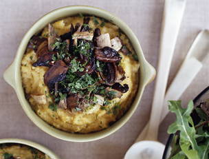 Romano and Black Pepper Polenta with Mushroom Marsala