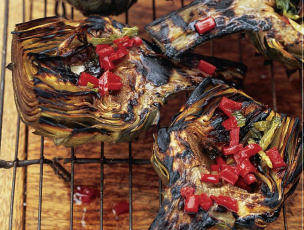 Grilled Artichokes with Mint and Chilies