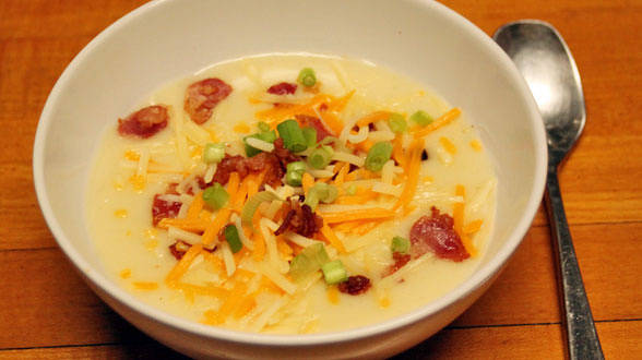 Potato Soup with the Works - Budget-Friendly Version
