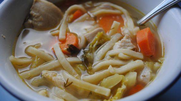 Lemon-Garlic Chicken Noodle Soup