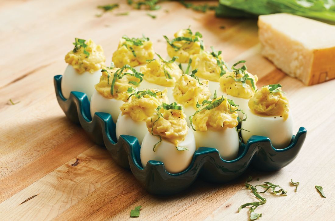 Old Bay Dilly Deviled Eggs with Crab
