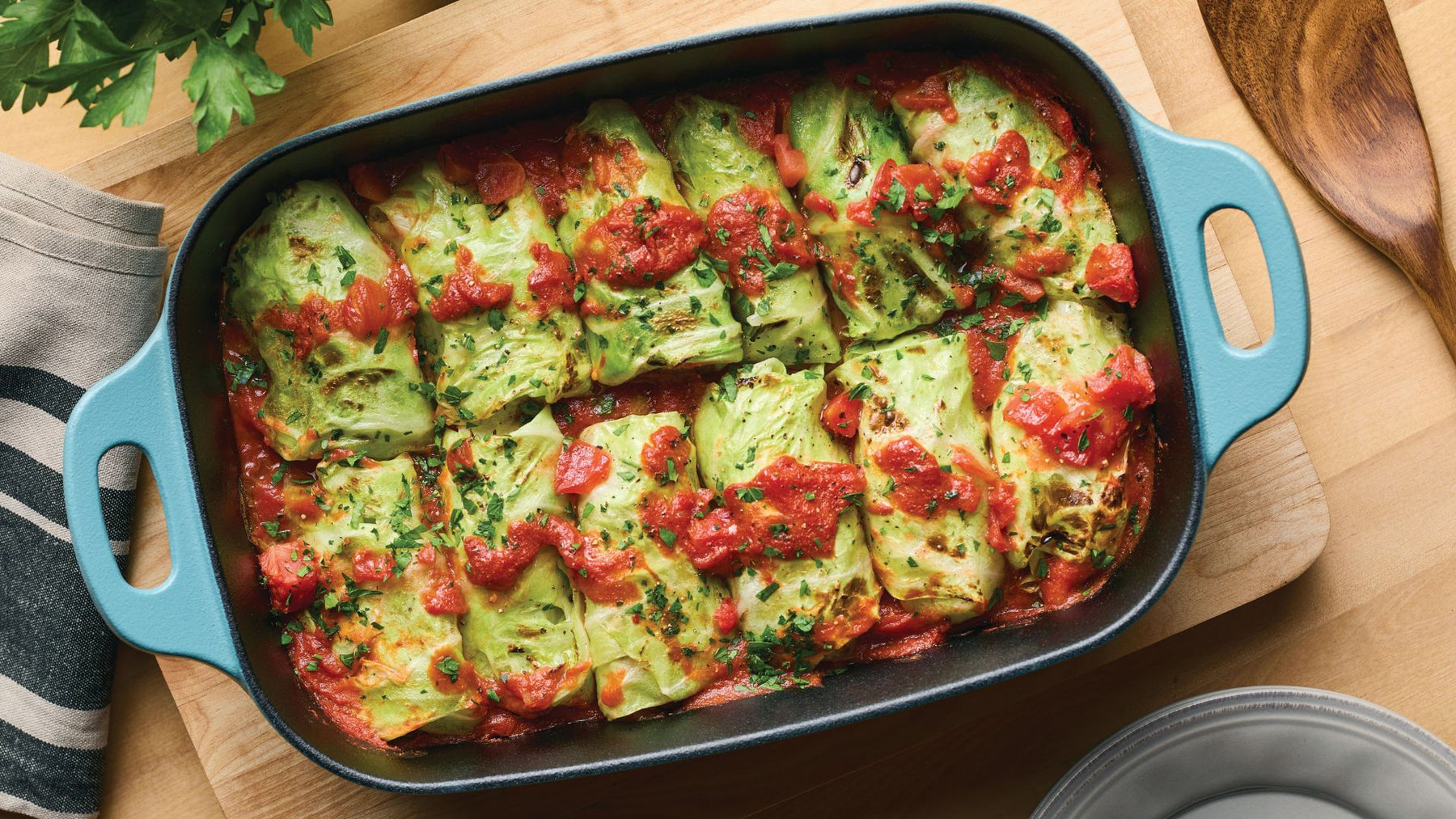 Cast-Iron Skillet Roast Stuffed Cabbage