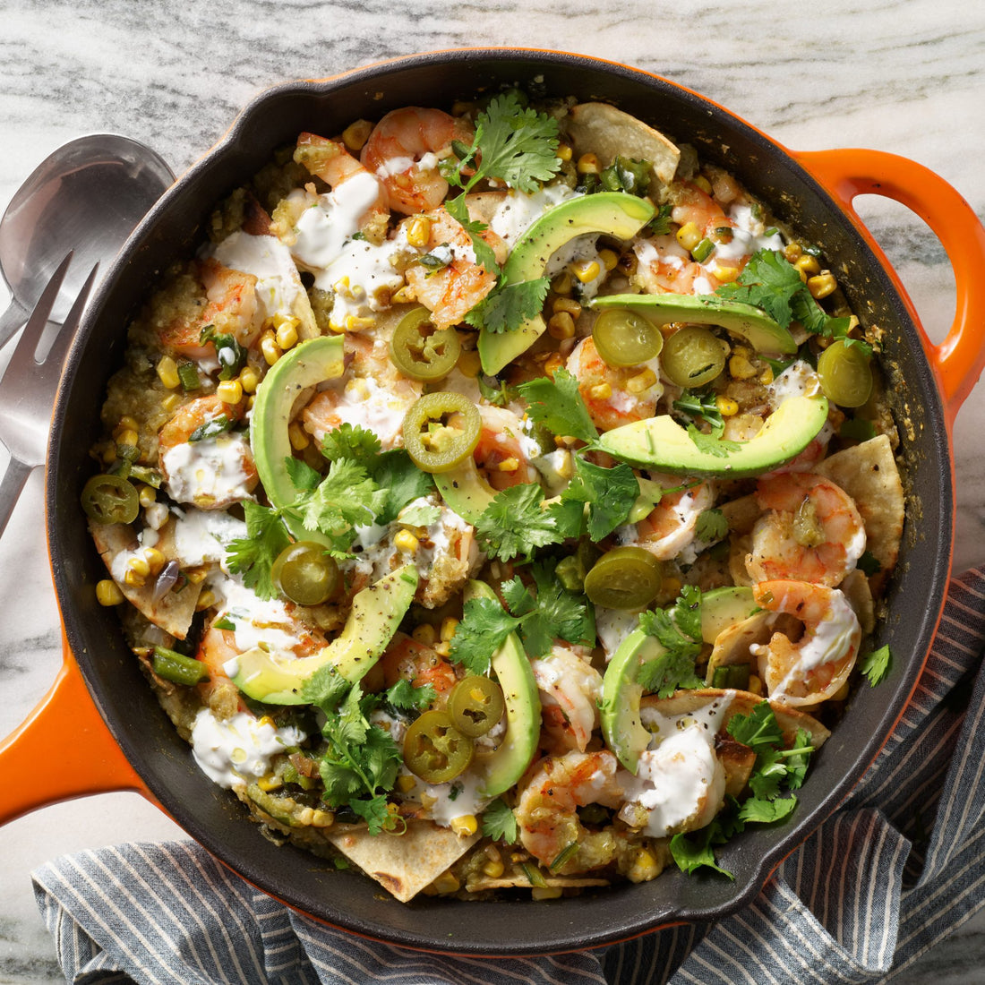 Rachael Ray's Baked Chilaquiles with Tipsy Tequila Shrimp