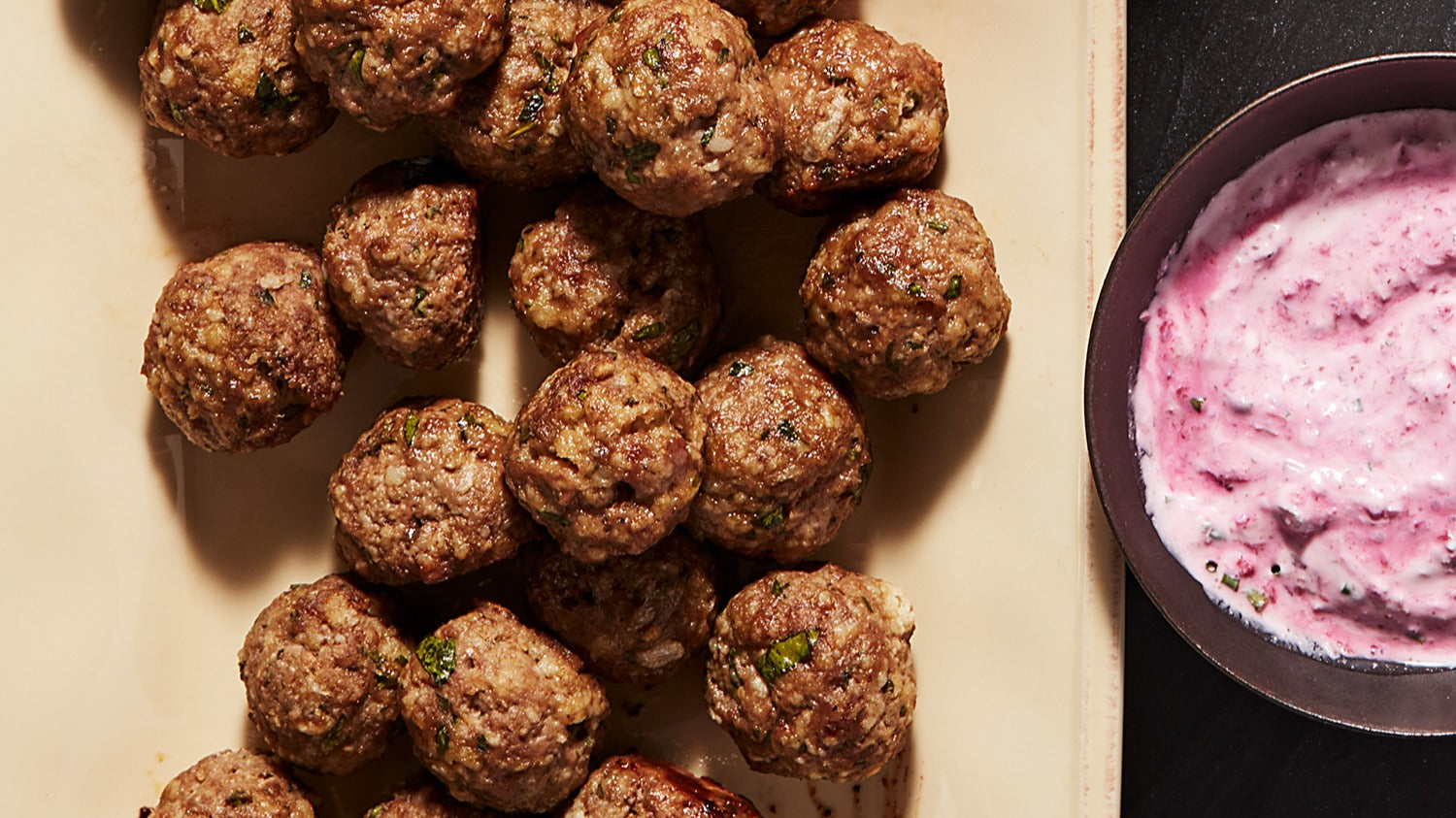 Rachael Ray's Beef Meatballs with Pink Horseradish Sauce