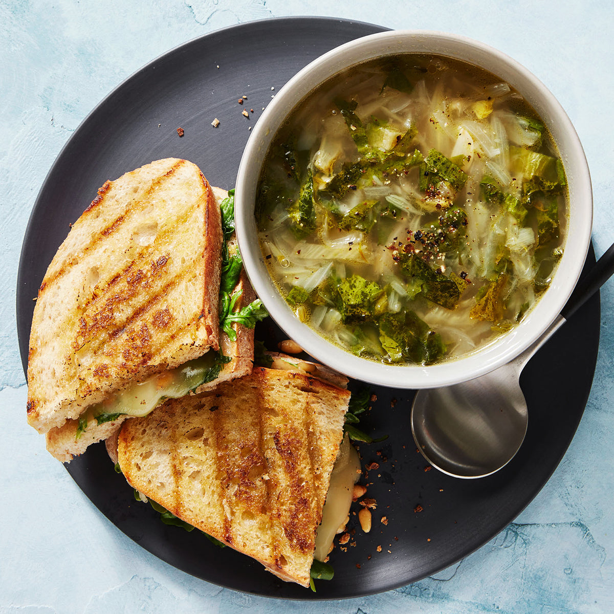 Rachael Ray's Escarole, Fennel & Onion Soup with Taleggio Panini