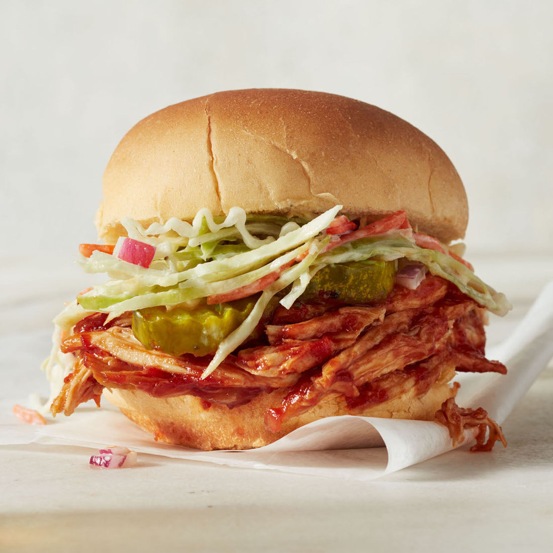 Quick BBQ Pulled-Chicken Sandwiches