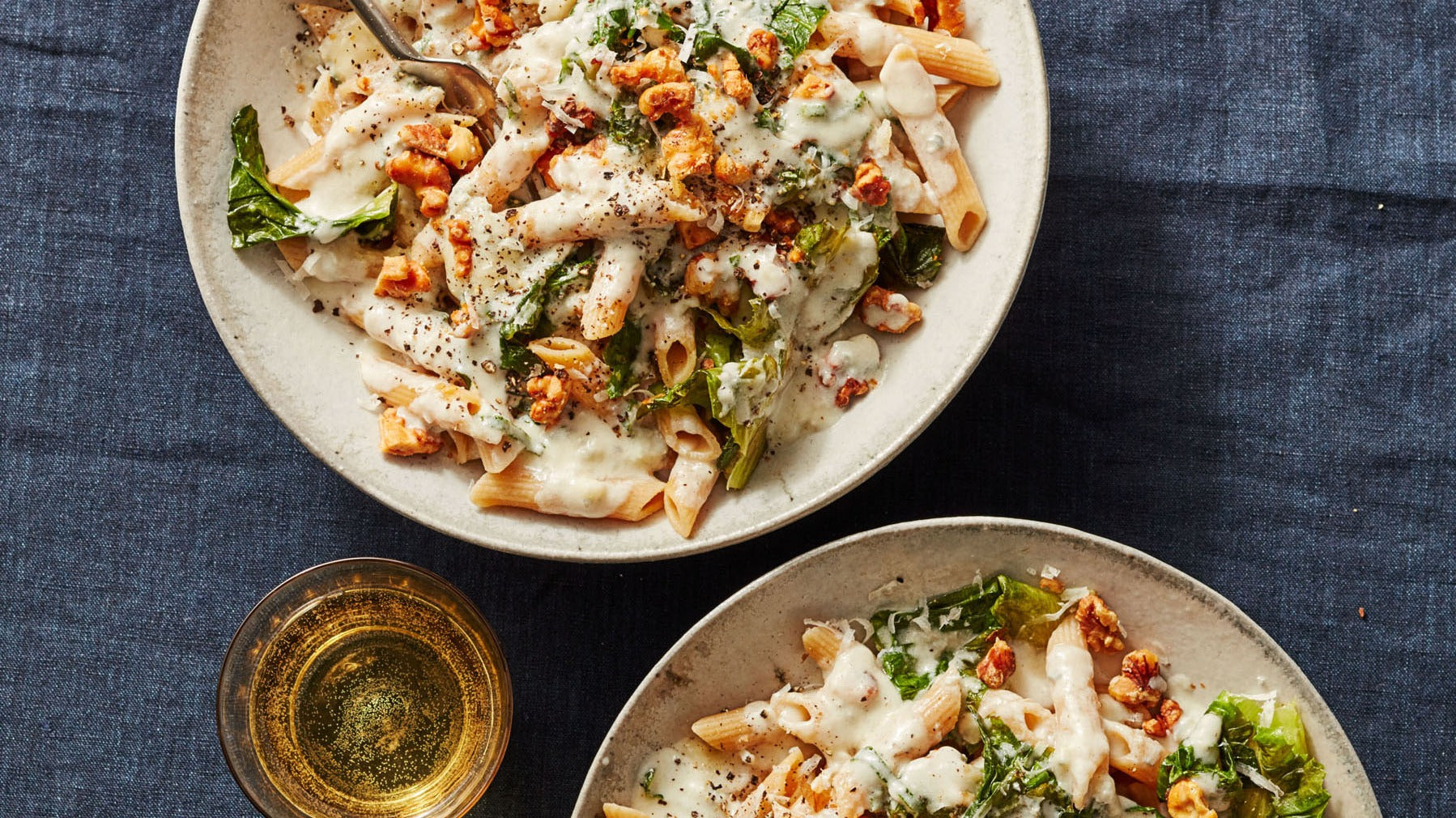 Rachael Ray's Whole-Wheat Pasta with Escarole, Gorgonzola & Walnuts
