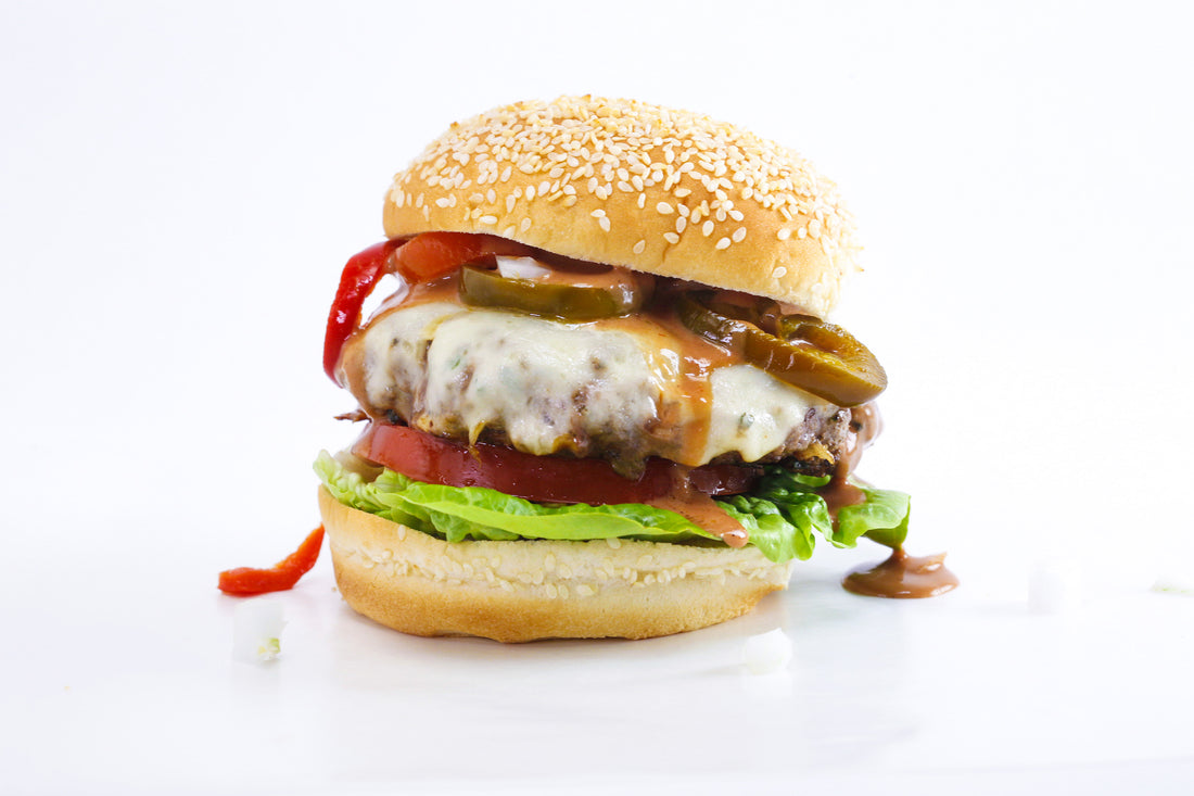 Rachael's Green Garlic Burgers with Mild Provolone and Balsamic Special Sauce