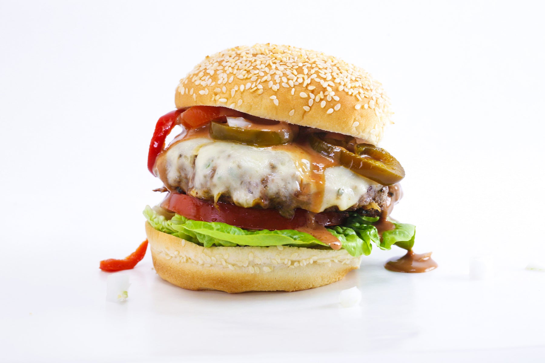 Rachael's Green Garlic Burgers with Mild Provolone and Balsamic Special Sauce