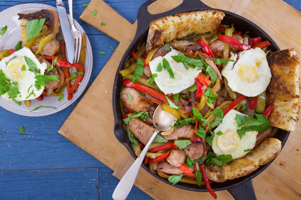 Sausage, Peppers, Onions and Fennel Skillet