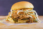 Smoky, Pulled Chicken Barbecue Sandwiches with Poppy Seed Ranch Slaw ...