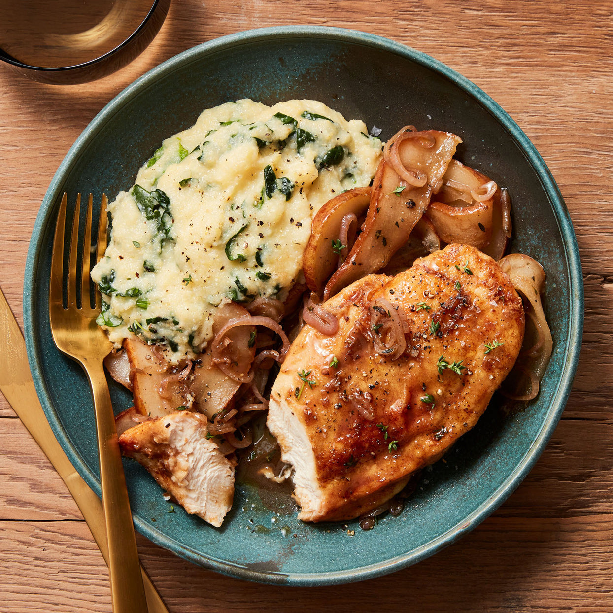 Chicken with Pears & Polenta