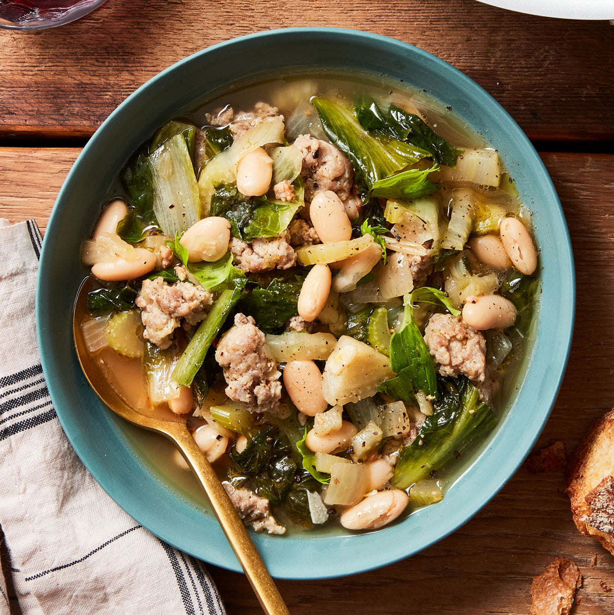 Sausage, Fennel & Greens with White Beans