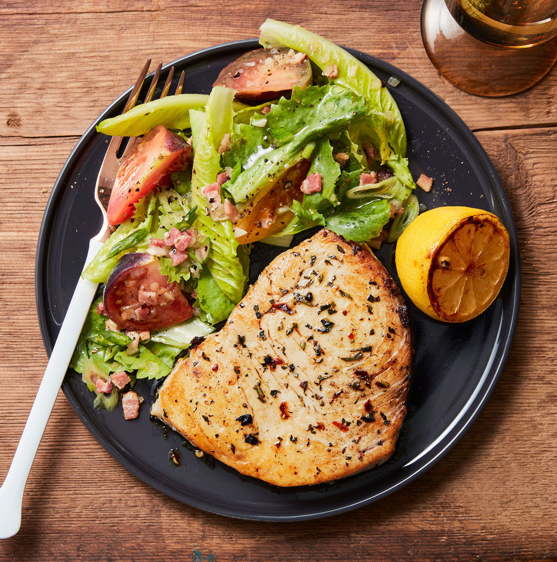 BLT Salad with Swordfish Steaks